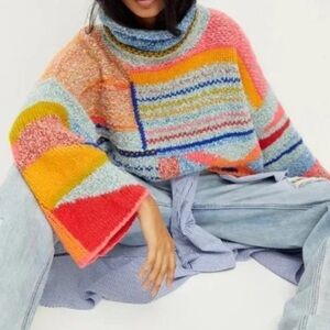 Sincerely Jules Multicolor Knit Sweater Indie Whimsical Size XS
